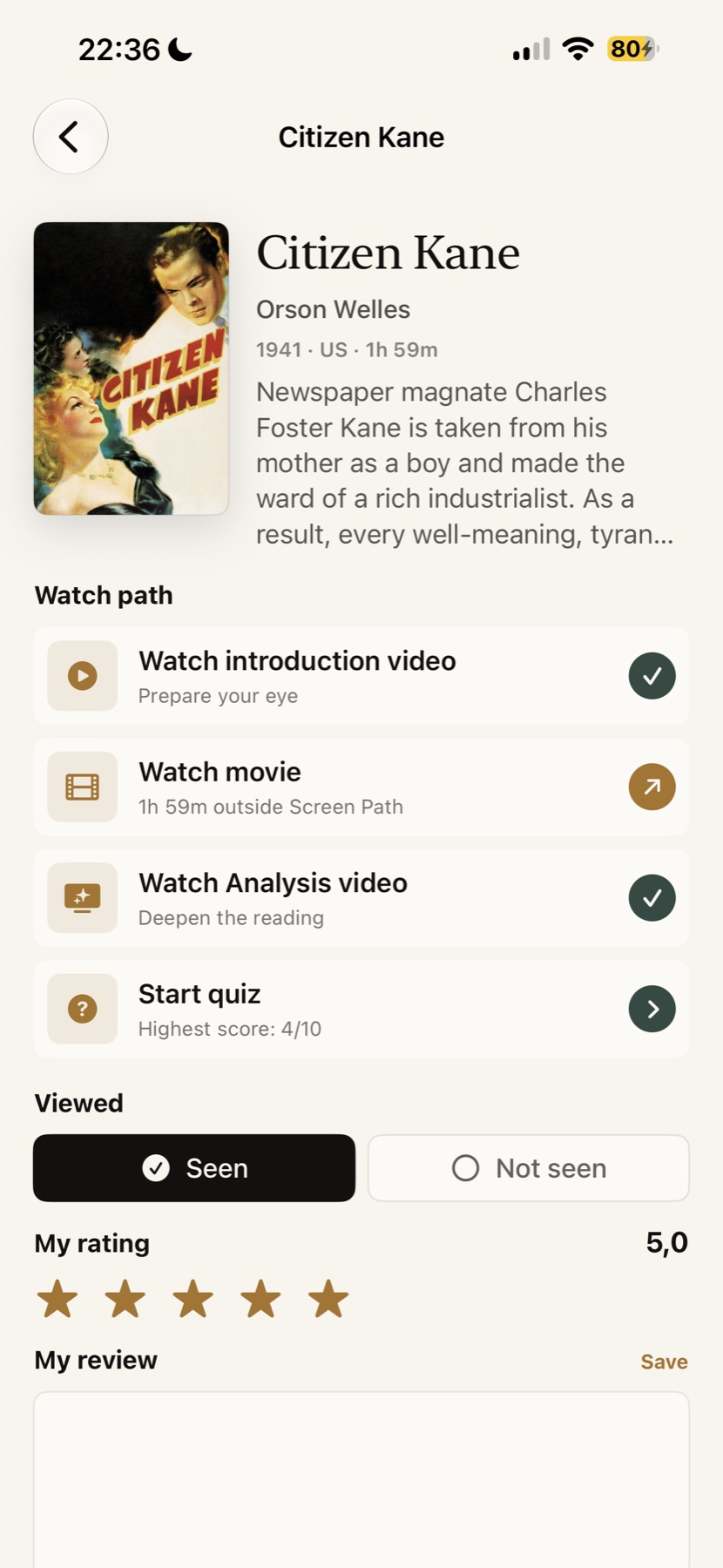 Citizen Kane film details and watch path