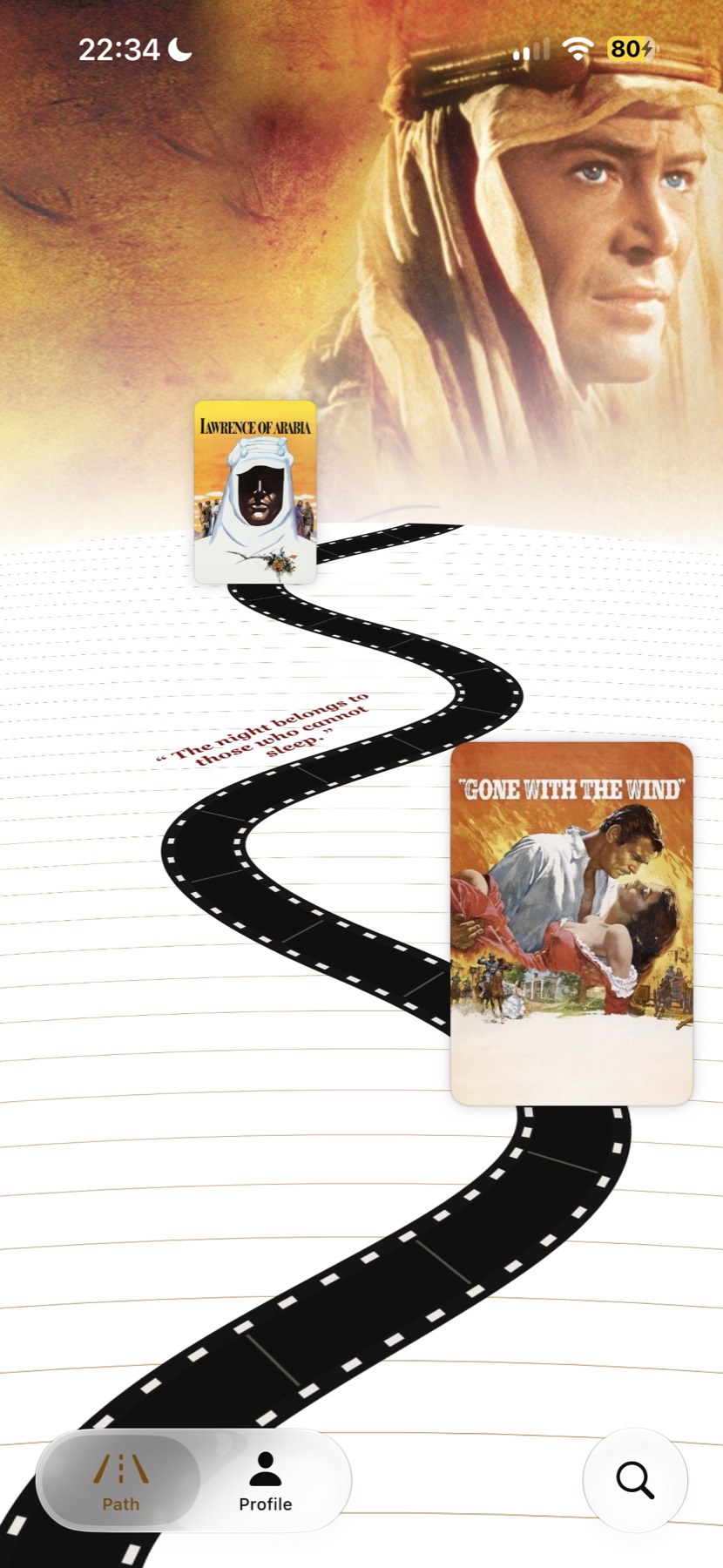 Guided cinema path