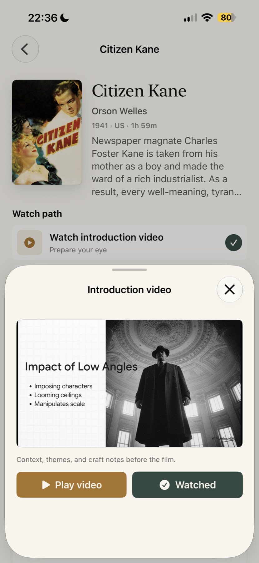 Screen Path spoiler-free introduction video for Citizen Kane